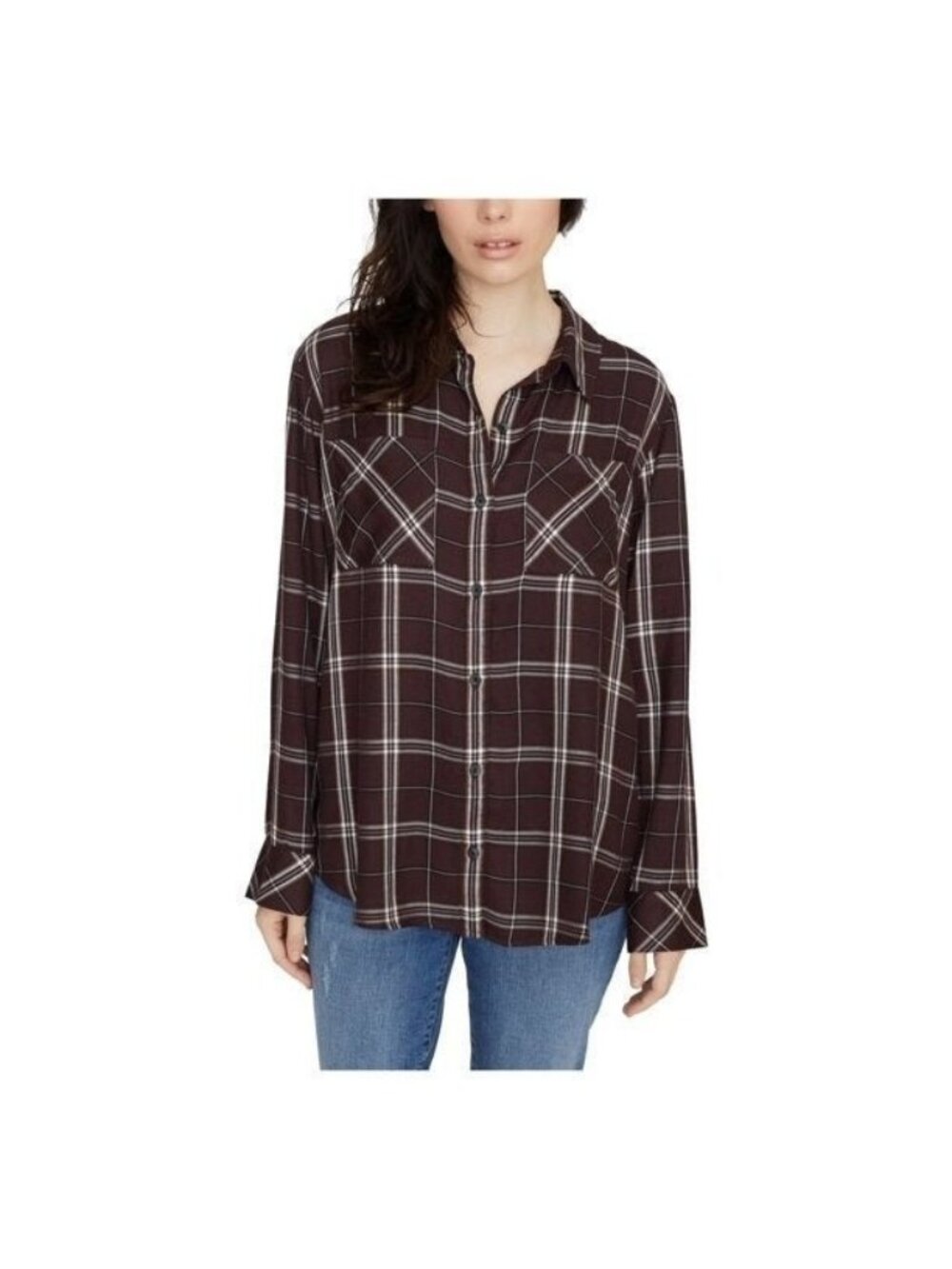 Sanctuary New Generation Boyfriend Shirt, Dark Plum, S
